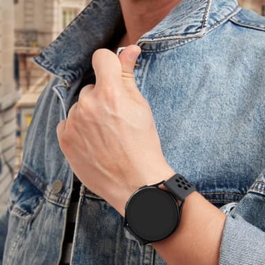 Meliya 20mm 22mm Watch Bands Quick Release Replacement Wristband, Soft Silicone Bands Breathable Sport Replacement Straps for Men Women (22mm, Gray-Black) - Image 5