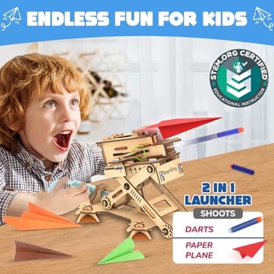 Smartivity DIY 2in1 Hydraulic Airplanes & Darts Launcher STEM Toy for Kids Ages 6 to 14 Years I Christmas, Birthday Gifts for Smart Kids | DIY Science Kit for Boys & Girls 6, 8,10,12,14 Years Old - Image 2