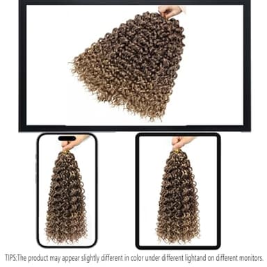 YXCHERISHAIR 8 Packs Curly Crochet Hair GoGo Curl Crochet hair for Women Deep Wave Braiding hair,Synthetic Bohemian Crochet Braids Water Wave Crochet hair Extensions (18inch, 33/27) - Image 8