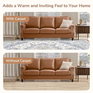 OPPODREAM Soft Area Rugs 9x12 Living Room, Washable Rugs 9x12 with Non Slip Backing, Faux Cashmere Low-Pile 9 x 12 Carpet, Purple & Green & Cream - Image 8