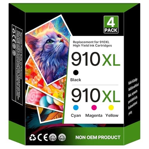 910XL Ink Cartridges for HP Printers (4 Pack) Replacement for HP 910XL Ink Cartridges Combo Pack Use for OfficeJet 8010 8020 Series, Pro 8020, 8030 Series Printer | Black Cyan Magenta Yellow - Image 1