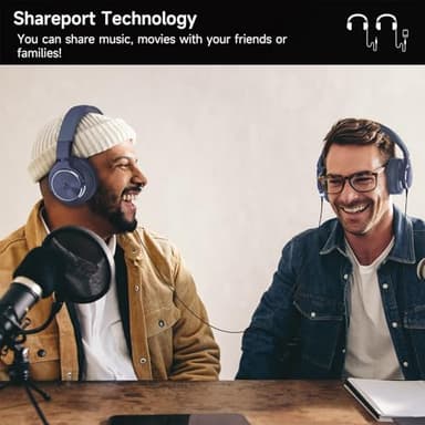 Rumoon Wired Over Ear Headphones, Studio Monitor & Mixing DJ Headphones with 50mm Neodymium Drivers and 1/4 to 3.5mm Jack for Guitar AMP Podcast Piano Keyboard (Dark Blue) - Image 4