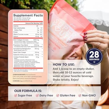 SkinnyFit - Super Youth Collagen for Women - Multi Collagen Peptides Powder - Probiotics, Fiber, Hyaluronic Acid - Non GMO, Gluten Free, Sugar Free - Beauty & Self Care - Peach Mango (28 Servings) - Image 4