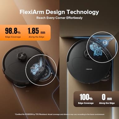 roborock Qrevo Master Robot Vacuum and Mop Combo, 10,000Pa Suction, FlexiArm Design Side Brush & Mop, Auto Mop Washing & Drying, Self-Emptying&Refilling, Dock Self-Cleaning, Obstacle Avoidance, Black - Image 3