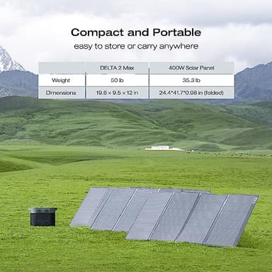 EF ECOFLOW Solar Generator DELTA 2 Max 2048Wh With 400W Solar Panel, LFP Battery Portable Power Station Up to 3400W AC Output Fast Charging 0-80% in 43 Min solar powered generator For Camping, RV - Image 8