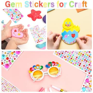 11 Sheet Gem Stickers, 2317Pcs Gem Stickers for Crafts, Self-Adhesive Rhinestone Jewel Sticker Assorted Shapes Multicolor Jewels Bling Gems Sticker for DIY, Scrapbooking,Card Making, Craft(1 Set) - Image 5