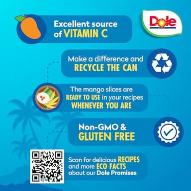 Dole Mango Slices in Heavy Syrup - Dole Canned Fruit - Rich Source of Vitamin C - 15.5 oz Cans - 12 Pack - Image 4