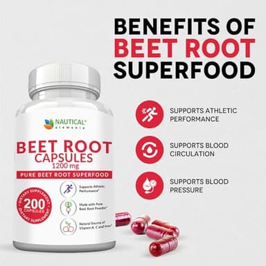 Beet Root Capsules - 1200mg Per Serving - 200 Beet Root Powder Capsules - Beetroot Powder Supports Blood Pressure, Athletic Performance, Digestive, Immune System (Pure, Non-GMO & Gluten Free - Image 4