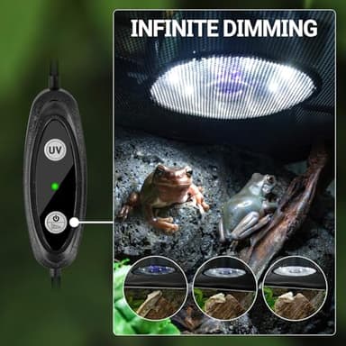 REPTI ZOO UVB Reptile Light with Dimming, LED UVB Light Bulb Fixture for Bearded Dragon Gecko Lizard Turtle Snake, Adjustable Brightness UVA UVB Lamp for Tropical & Desert Reptile - Image 3