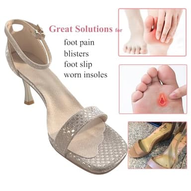 2 Pairs Pigskin Non-Slip High Heel Inserts, Ultra-Thin Adhesive Barefoot Sandal Inserts, New Lengthened 3/4 Weight Shifting Insoles for Dress Shoes, Flats and Boots - Image 2