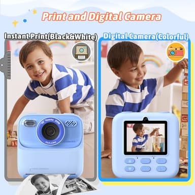 Kids Instant Digital Cameras for Boys and Girls, 1080P HD Dual-Lens Selfie Digital Camera with Print Paper & 32G Card, Christmas Birthday Gifts Toys for Toddler and Teenagers Age 3-16 Years Old - Image 4
