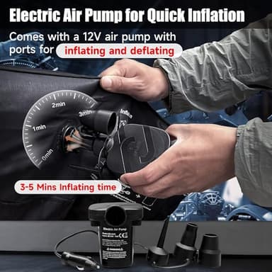 DikaSun Inflatable SUV Air Mattress Bed Car Mattress for SUV, Double-Sided Flocking Travel Camping Bed Car Air Mattress, Car Sleeping Mattress Bed for Universal SUV with Car Air Pump 2 Pillows - Image 4