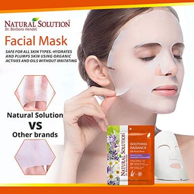 Natural Solution Soothing Radiance Silk Facial Mask With Lavender & Chamomile,Deep Pore Cleansing Face Mask,Instant Brightening and Hydrating - 10 PK - Image 3