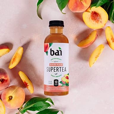 Bai Iced Tea, Narino Peach, Antioxidant Infused Supertea, Crafted with Real Tea (Black Tea, White Tea), 18 Fluid Ounce Bottles, 12 count - Image 9