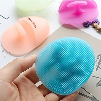 INNERNEED Super Soft Silicone Face Cleanser and Massager Brush Manual Facial Cleansing Scrubber Handheld Wash Pad for Sensitive, Delicate, Dry Skin (Pack of 4) - Image 2