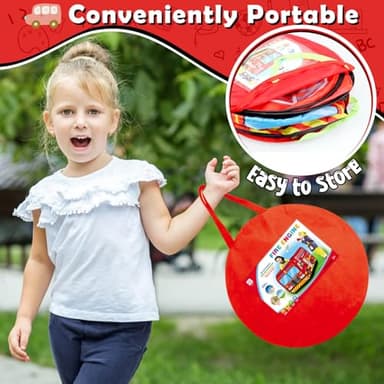 Britik Pop up Play Tent for Kids Aged 1-3 Years Old Boys and Girls : Fire Truck Tent Playhouse Toy Play Tents for Toddlers 3-5 Kids Tent Indoor Outdoor Playhouse Toys for 1 + Year Old, Fire Truck - Image 5