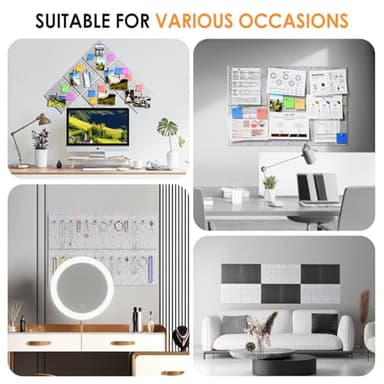 MaxGear Large Cork Board for Wall 36" x 24", Silver Gray Bulletin Board, 6 Pack Felt Wall Tiles with Pushpins, Cork Boards for Office Push Pin Board Tack Board Felt Board - Image 6