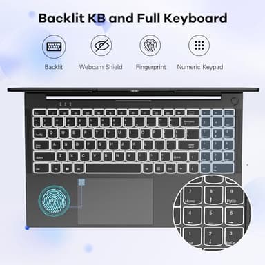 NIMO 17.3" AI Laptop, AMD Ryzen AI 9 HX 370(50 Tops NPU), Radeon 890M, 16GB RAM 1TB SSD, DDR5-5600MT/S, 144Hz, PD 100W USB-C 4.0, Copilot+ PC AI Laptop with Wi-Fi 6E for Working Business Student - Image 5