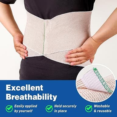 AZEN Premium 5 Pack Elastic Bandage Wrap 6 Inch, Compression Wrap Bandage for Legs, Ankle, Knee, Tummy, Body, Latex-Free, Lymphedema Wraps for Legs - Image 4