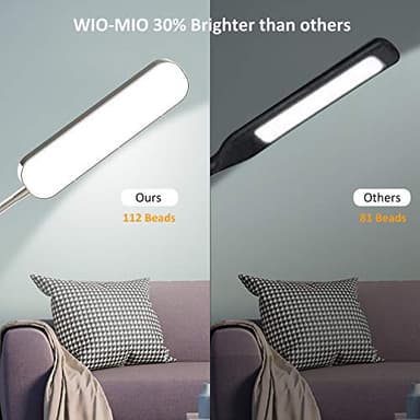 Wio-Mio 15w/1000lm Bright LED Floor Lamp with Stepless Adjustable 3000K-6000K Colors and Dimmer, Remote and Touch Control Reading Lamp, Adjustable Gooseneck Floor Lamp for Living Room - Image 2