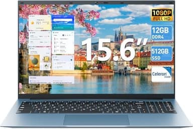 Naclud Laptops, 15.6 Inch Laptop Computer, 12GB DDR4 512GB SSD with Celeron N5095A Processor, FHD 1920x1080 Win 11 Notebook, 52WH Battery, 180° Viewing, Type-C, HDMI, USB 3.2, 5G WiFi, BT5.0(Gray - Image 3