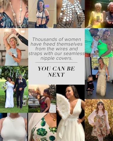 VOCH GALA Nipple Covers for Women-Seamless and Sheer Adhesive Silicone Nipple Pasties for Women Reusable, Sticky Breast Petals Crème - Image 6