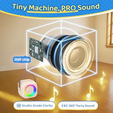 Jeefu Karaoke Machine for Kids, Toys for 3-12 Years Old Girls Gifts, Kids Karaoke Microphone Machine Toy, Best Fun Christmas Birthday Gifts for 5 6 7 8 9 10 11 Years Teens Girl Boys Beige 2 Mic - Image 5