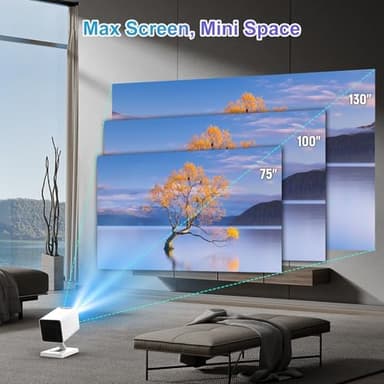 Mini Projector with WiFi and Bluetooth|Outdoor Portable Projector 1080P/4K Support|Smart Projector with Auto Keystone Correction|Home/Movie Projector for Phone/TV Stick/Laptop|2025 US Version - Image 5