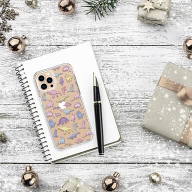 bicol for iPhone 12 Pro Case with Screen Protector and Camera Lens Protector - Fashionable Flower Floral Designs for Women Girls - Shockproof Acrylic Clear Phone Cover 6.1" - Cute Dinosaurs - Image 6
