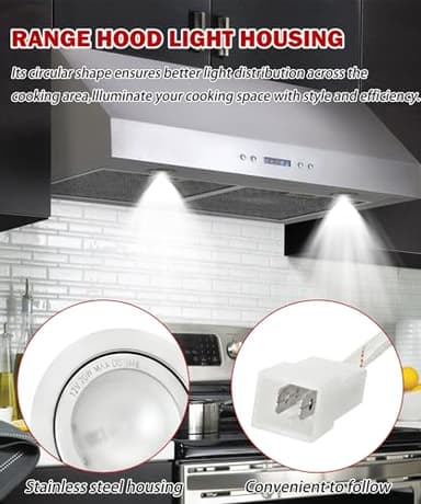 2 Pack SB02300798 Range Hood Led Light Compatible with Broan Nutone SB02300798 EE55000 PM500 PM500SS Series, AC12V MAX 20W not applicable to 12VDC or 3V other voltage - Image 6