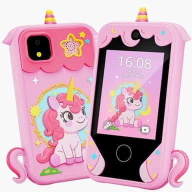 Kids Phone for Girl Toys, Christmas Birthday Gifts for Age 3-10 Year Old Girls Boys Toys, Kids Toddler Smart Phone, Detective Educational Learning Toys with 2.8" Touchscreen, Music Video Game (Pink - Image 2
