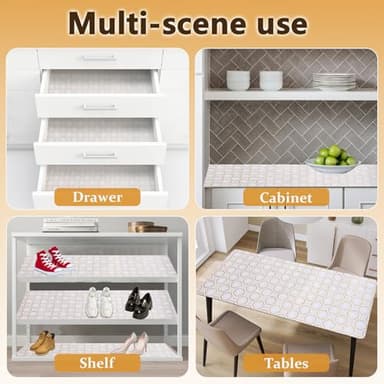 Deabevn Shelf Liners for Kitchen Cabinets Non-Adhesive 24in×30FT,Non-Slip Kitchen Drawer Liners,Thickened Waterproof Washable Easy to Cut Drawer Mats for Home - Image 6