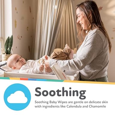Nuby's Soothing Ultra Premium Baby Wipes Naturally Inspired with Chamomile, Aloe, and Citroganix, Fragrance Free, Extra Thick, 512 Count - Image 4