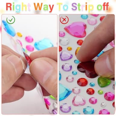 11 Sheet Gem Stickers, 2317Pcs Gem Stickers for Crafts, Self-Adhesive Rhinestone Jewel Sticker Assorted Shapes Multicolor Jewels Bling Gems Sticker for DIY, Scrapbooking,Card Making, Craft(1 Set) - Image 4