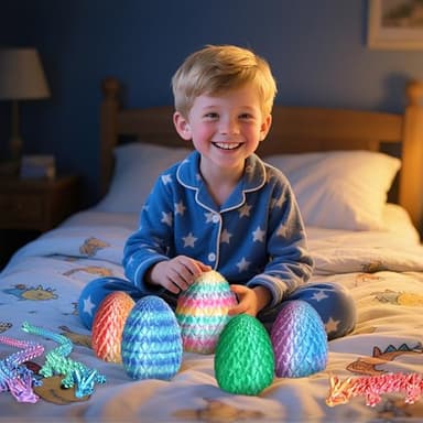 Dragon Eggs with Dragon Inside, 3D Printed Surprise Funny Gifts for Kids, Articulated Dragon Fidget Toys for Adults, Executive Desk Toys Office Room Décor (Shiny Purple, M-Size) - Image 4