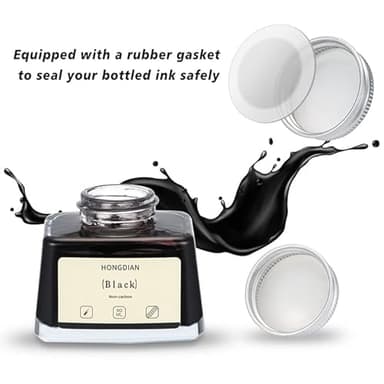 Asvine Hongdian Fountain Pen Bottled Ink Black, 60ml Fountain Pen Bottled Ink, Non Carbon - Image 3