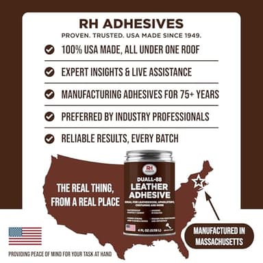 Duall-88 Leather Adhesive, 4 oz. can - Leather Repair Glue, Crafting, DIY, Upholstery, Waterproof, Heat Resistant, Flexible, Long Lasting, High Strength, RH Adhesives - Image 4