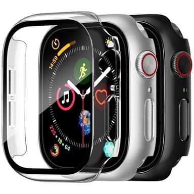 Charlam Compatible with 46mm Apple Watch Case,Apple Watch Series 10 Case Cover wtih Touch-Sensitive Screen Protector, 3 Pack Hard PC Bumper Cases Full Coverage, Black/Clear/Sliver,46mm(Series 10) - Image 1