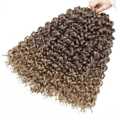 YXCHERISHAIR 8 Packs Curly Crochet Hair GoGo Curl Crochet hair for Women Deep Wave Braiding hair,Synthetic Bohemian Crochet Braids Water Wave Crochet hair Extensions (18inch, 33/27) - Image 5