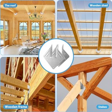 20 Pack Hurricane Tie,18-Gauge Hurricane Straps，Hot Dip Strong Galvanized Joist Hangers ,Rafter tie Brackets for Roofing Trusses Wood Timber,Seismic Bracket,Hurricane Clips - Image 7