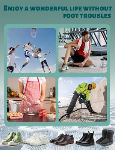 Flyantilope Plantar Fasciitis Orthotic Insoles Flat Feet Arch Support Insole for Men Women-Standing All Day Comfortable Orthotic Insert (Multicolor, Men's Size 11-13/Women's Size 13-15) - Image 5