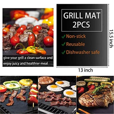 ROMANTICIST 30pcs BBQ Grill Tool Set for Men Dad, Heavy Duty Stainless Steel Grill Utensils Set, Non-Slip Grilling Accessories Kit with Thermometer, Mats in Aluminum Case for Fathers Day Black - Image 5