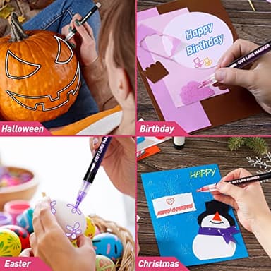 Stocking Stuffers, Outline Glitter Markers, Stocking Stuffers for Teen Girl Gifts Trendy Stuff, 24 Shimmer Markers Outline Pens for Art Supplies for Kids 9-12, Gifts for 4-12 Year Old Girls - Image 2