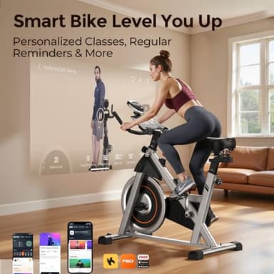 YOSUDA Exercise Bike, Brake Pad Stationary Bike for Home with Exclusive App, Magnetic Indoor Cycling Bike with 300 lb Weight Capacity, Low Noise, Tablet Holder and Fitness Courses for Weight Loss - Image 5