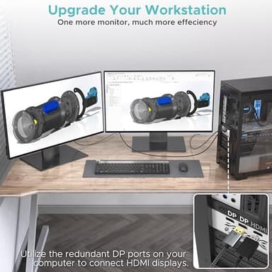 WARRKY 4K DisplayPort to HDMI Cable [UHD, Metal Case, Nylon Cable] 6FT Unidirectional Display Port 1.2 Source to HDMI 1.4 Screen, DP to HDMI Compatible for Computer, NVIDIA, AMD, Dell, Lenovo, Monitor - Image 3