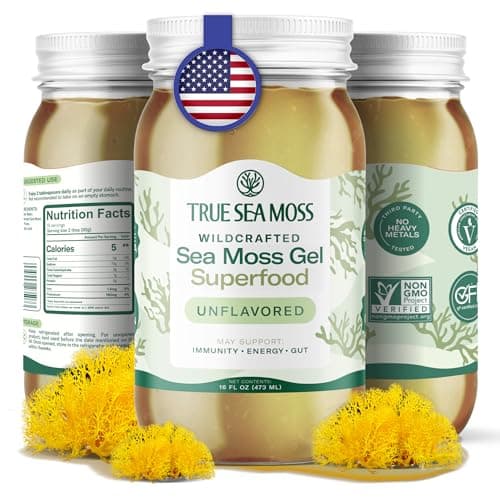 TrueSeaMoss Sea Moss Gel – Made in USA – Wildcrafted Seamoss, Dried Seaweed & Sea Vegetables – Original, Pack of 1 (Labels may Vary) - Image 1