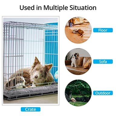 Dog Beds Crate Pad for Medium Dogs Fit Metal Dog Kennel,Ultra Soft Puppy Bed Washable & Anti-Slip Kennel Pad for Dogs Cozy Sleeping Mat,Gray 30inch - Image 3