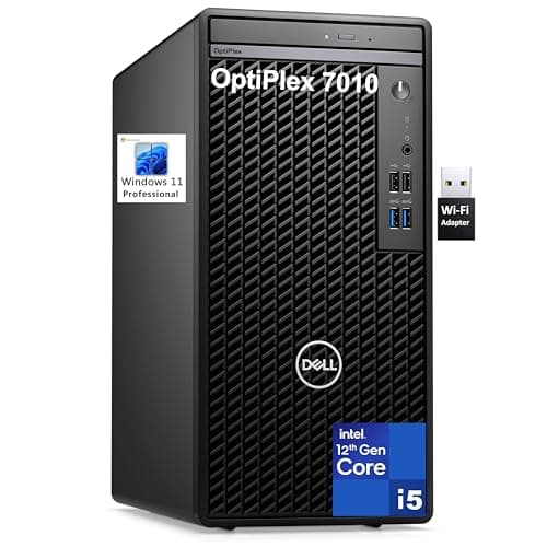 Dell OptiPlex 7010 Desktop Computer, 7000 Tower Dekstop PC, Intel Hexa-Core i5-12500 (Beat i7-11700), 16GB DDR4 RAM, 512GB PCIe SSD, DVDRW, USB WiFi Adapter, RJ-45, HDMI, DisplayPort, Windows 11 Pro - Image 1