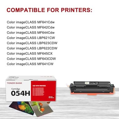 Toner Bank Compatible Toner Cartridge Replacement for Canon 054H 054 Black CRG054H Color ImageCLASS MF644Cdw MF642Cdw LBP622Cdw MF641Cw MF644 MF642 Printer Ink 2-Pack - Image 2