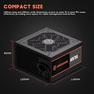 ARESGAME AGV Series 750W Power Supply, 80 Plus Bronze Certified, Semi Modular Power Supply, 5 Year Warranty - Image 6